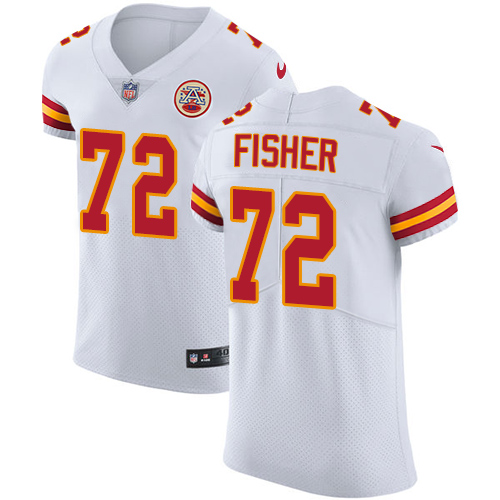 Nike Chiefs #72 Eric Fisher White Men's Stitched NFL Vapor Untouchable Elite Jersey